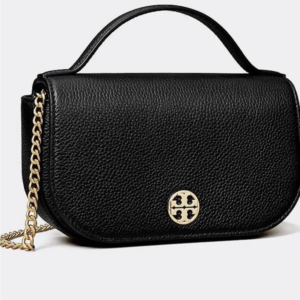 Tory Burch black leather mini bag with gold chain. LIMITED EDITION w dust bag